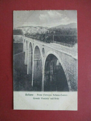 Belluno Viadotto Ferroviario sull'Ardo Cartolina 1960 