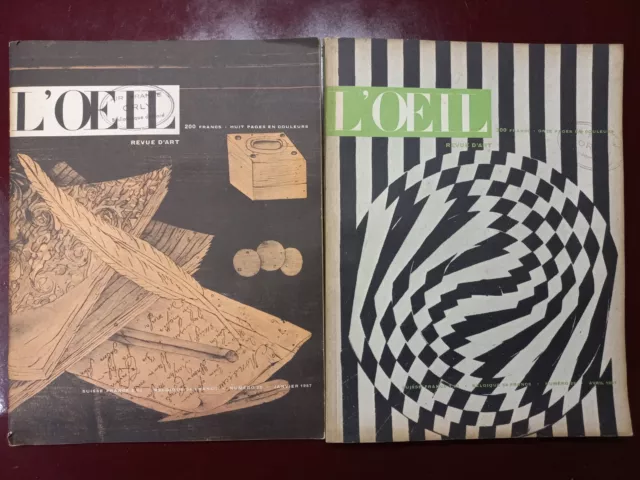 lot 2 numéros de la revue L'OEIL Janvier  et Avril 1957 - AIR FRANCE