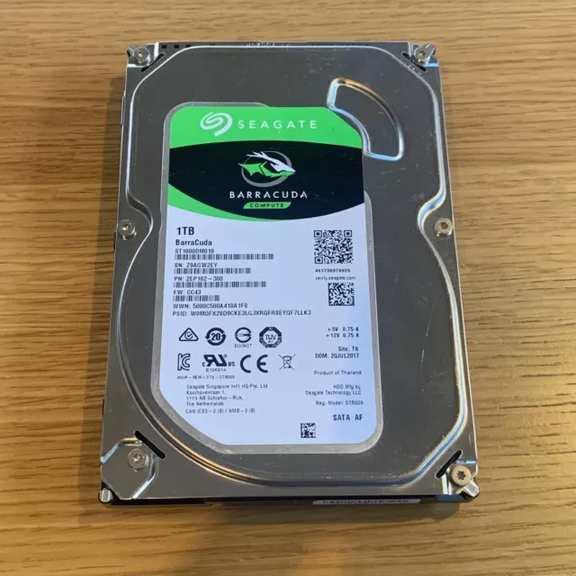 Seagate BarraCuda 1TB ST1000DM010 3.5" SATA 7200RPM Hard Drive HDD