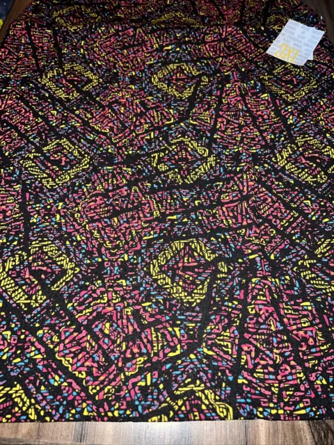 LULAROE CASSIE Pencil Skirt Size 🦄 Unicorn 3X 24-26 Black Pink Diamond Shapes