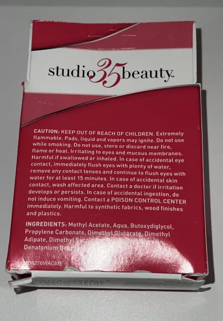 Studio 35 Beauty Non-Acetone Nail Polish Remover Pads, Travel 10 Count New 2