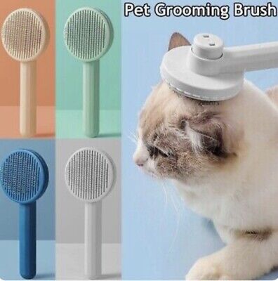 Dog Cat Comb Brush Grooming Sticker Self-Cleaning Massage Hair Remover Tool