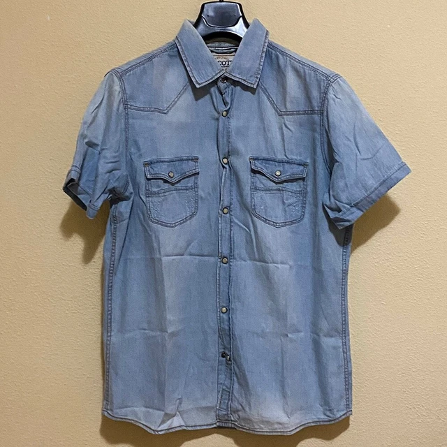ALCOTT VINTAGE GARMENT Camicia Maniche Corte Denim Jeans XL