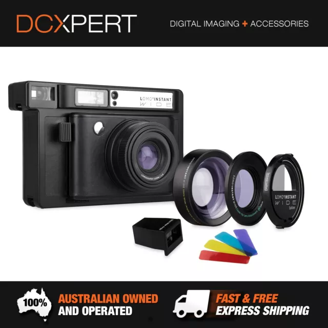 Lomography Lomo'instant Wide Camera + Lenses (Black Edition) (Li900B)