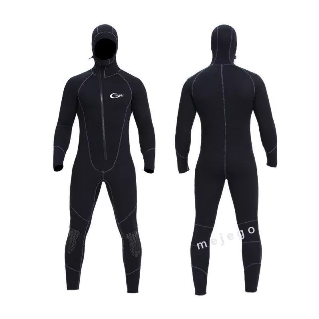 Front Zip Hood Wetsuit 5mm Neoprene Diving Suit Surfing Underwater Swimming Suit