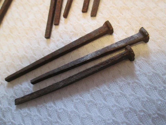 20 Vintage Used Square Nails  2-1/2 inch Long Straight 2