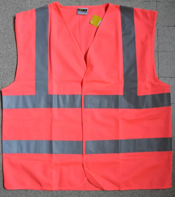 GILET SÉCURITÉ Haute visibilité ROSE PERSONNALISABLE TEXTE & LOGO