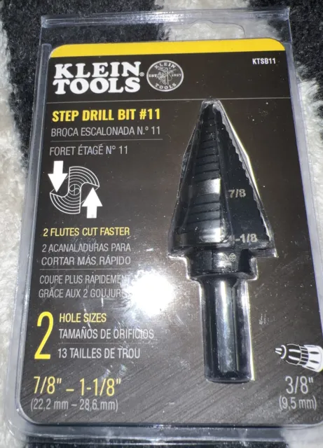 Klein Tools KTSB11 ~ 1.125 in. High Speed Steel Double Flute Step Drill Bit