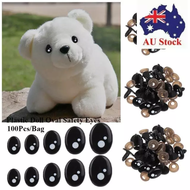 DIY TOYS PLUSH Doll Accessories Oval Safety Eyes For White Bear