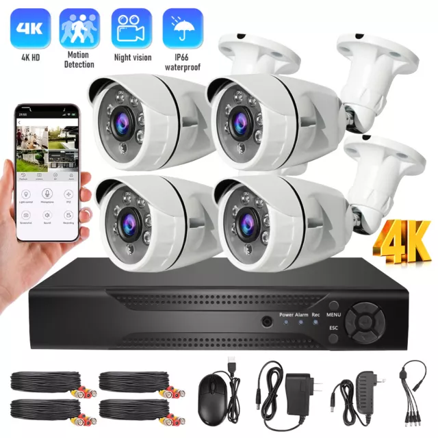 House Camera 4CH DVR Home Security System 1080P DVR + 4 X Outdoor Smart DVD 4K