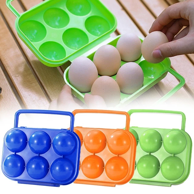 Boîte à Œufs Portable AMIUHOUN - 6 Œufs - Plastique Incassable - Camping & Pique-nique