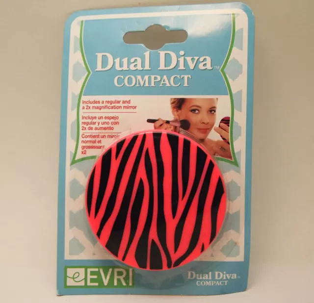 Espejo compacto Evri 2 en 1 rosa 1X 2X doble aumento diva rosa cebra