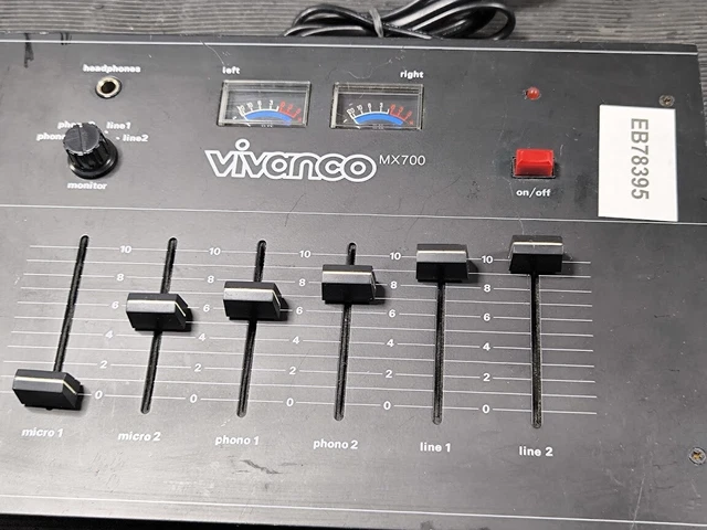 Table De Mixage VIVANCO MX 740 Analogique 5 Canaux - Vintage 70s (pour Pièces)