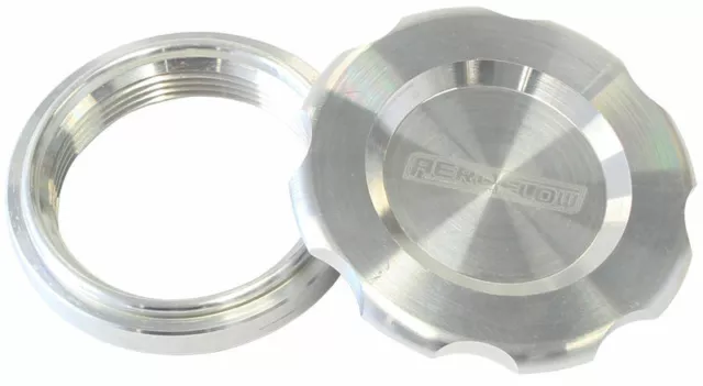 Aeroflow Low Profile Billet Aluminium Filler Cap + Bung 2-1/2" Raw