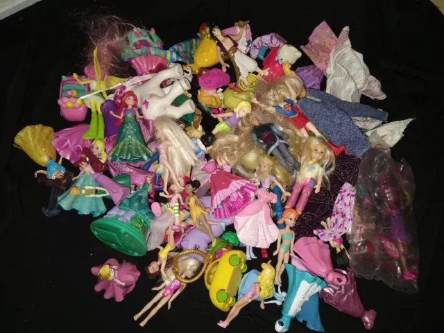 Lot of Mixed Girl Toys Disney Princess Polly Pocket Frozen My Little Pony Barbie