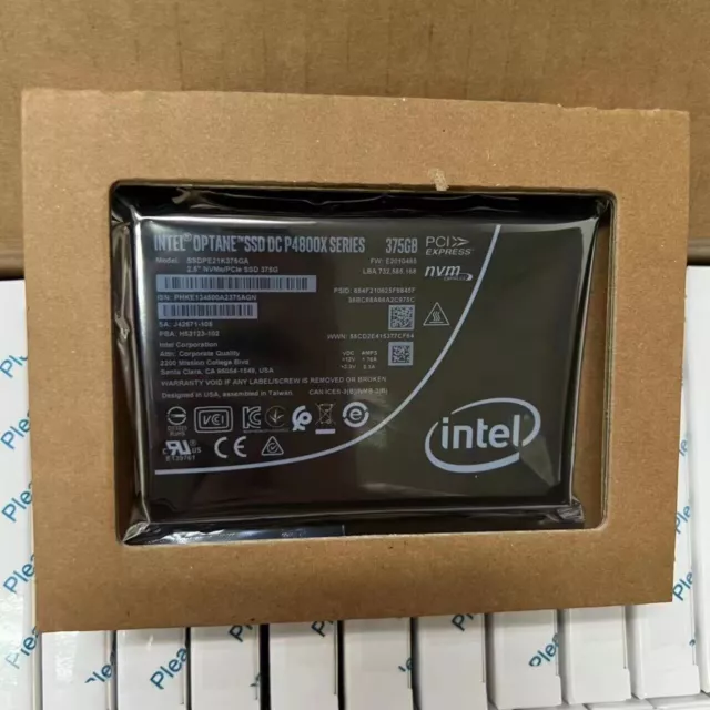 Intel Optane P4800x 375GB SSD U.2 NVME PCIE SSDPE1K375GAP1 Solid State Drives