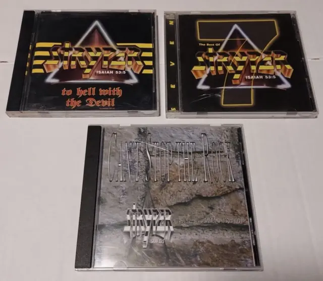 3 Vintage Stryper Heavy Metal Christian Rock CDs To Hell with the Devil Best Of