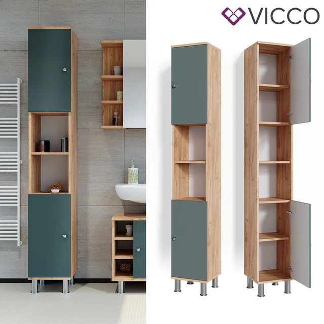 Vicco meuble de rangement de salle de bain Fynn, Chêne rustique, 3