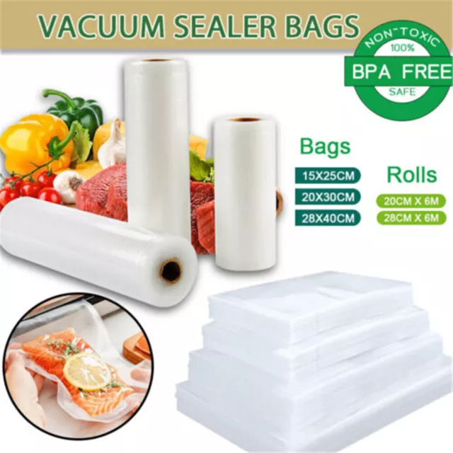 US Vacuum Sealer Bags Food Saver Sealing Machine Kitchen Storage Bag 4 Mil