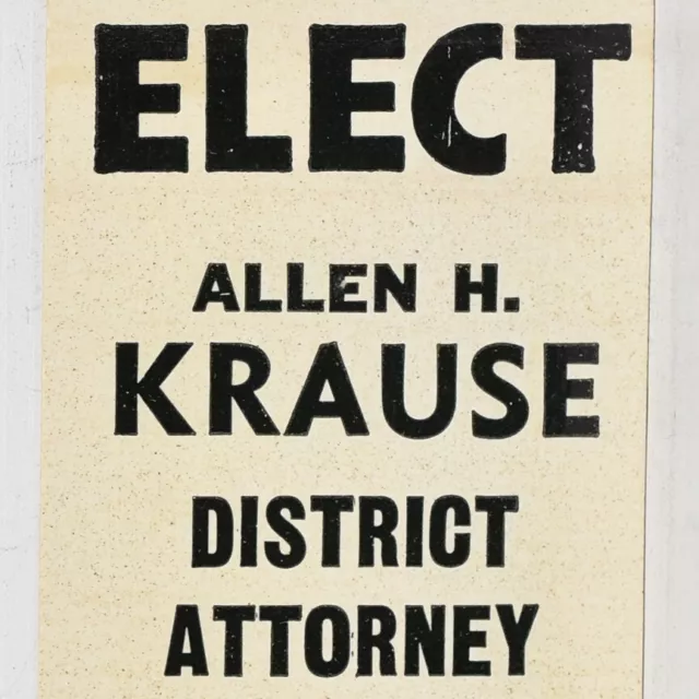 1960s Allen H Krause District Attorney Lebanon County Pennsylvania Matchbook