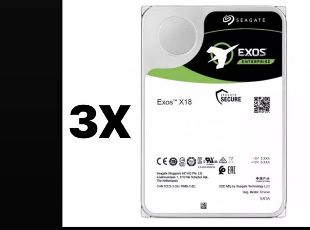3 X SEAGATE Exos X18 - ST16000NM000J - interne 3,5" Sata3 NAS ...