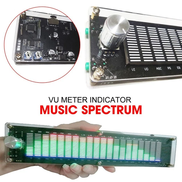 Indicateur Spectre Musical LED - Affichage Rythme Audio 20 Niveaux - Connectique USB Et Audio - 210 X 50 Mm