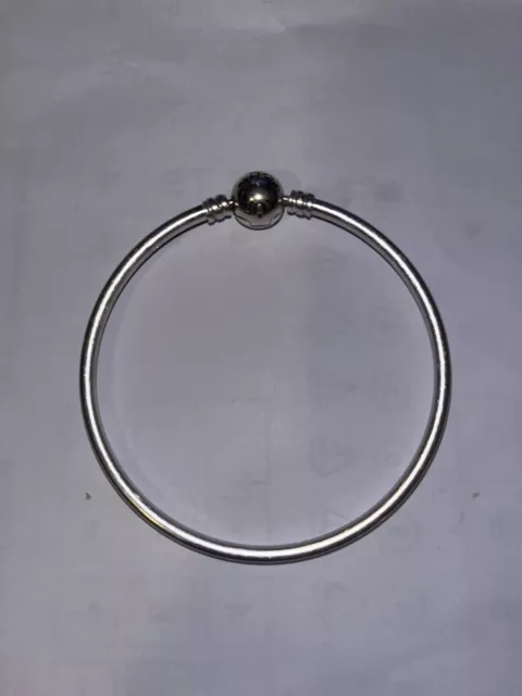 Authentic Pandora Silver Moments Charm Bangle Bracelet 12cm