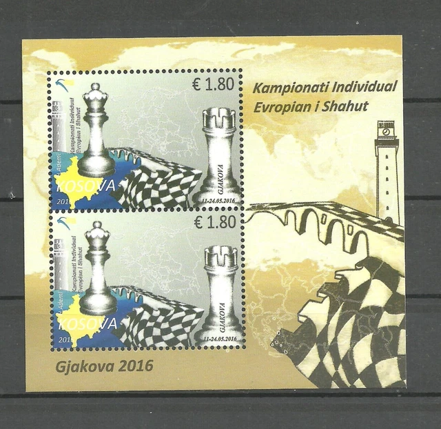 Einzelschach-Europameisterschaft KOSOVO 2016, Block postfrisch
