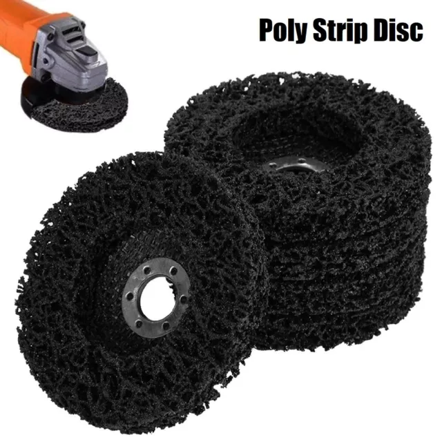 5 Pack 4"x5/8" Poly Strip Disc Wheel Paint Rust Removal Clean For Angle Grinder