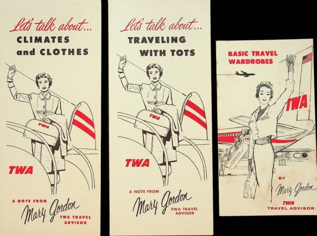 Three Twa Vintage Mary Gordon Travel Advisor Booklets - E14-D