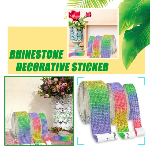 Self Adhesive Crystal Rhinestone Diamond Ribbon DIY Decoration Sticker Craft AU