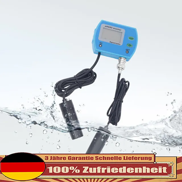 Digital LCD Messgerät Wasser pH / EC Wert Tester Meter Aquarium Pool Prüfer DE