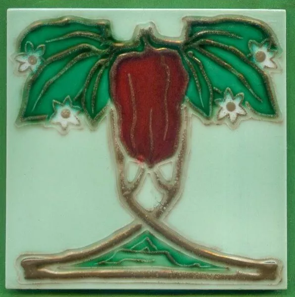 Jugendstil Fliese Kachel, Art Nouveau Tile, Tegel, S. .O. F. Teichert, Baum