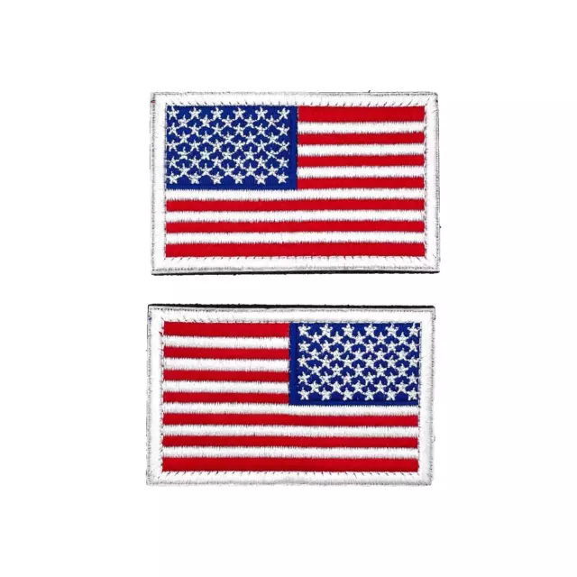 Set 2x USA Army Patch Klett Navy USAF America Fahne Reverse Flagge Aufnäher