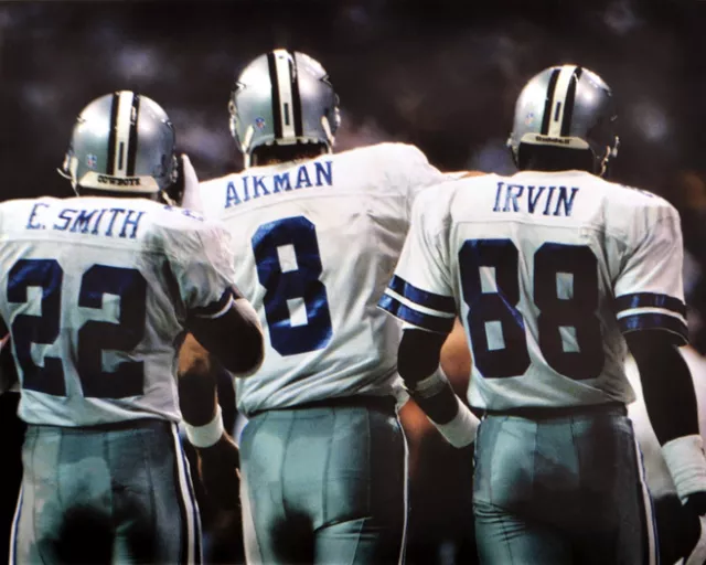 Dallas Cowboys TROY AIKMAN, MICHAEL IRVIN and EMMITT SMITH 8x10 Photo Print