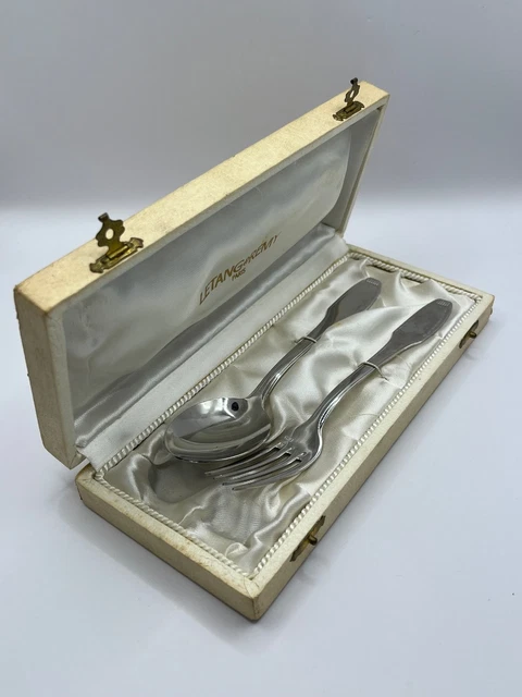 Service à Mignardises Ancien En Argent Fourré, Métal Argenté, Coffret, Bon état