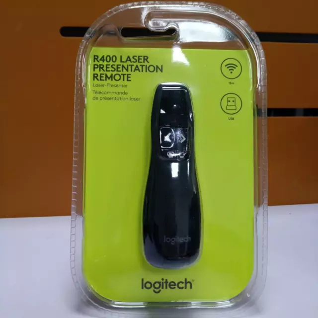 Pro Wireless Logitech R400 Receiver PPT Presenter Red Laser Pointer Pen Newest