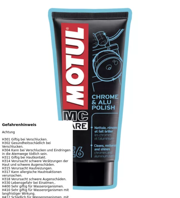 MOTUL MCCARE E& CHROME & ALU POLISH CHROM ALU POLITUR 103001 100ml