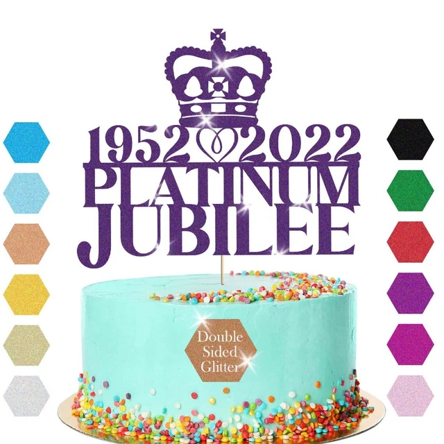 QUEEN ELIZABETH PLATINUM Jubilee Cake Topper 70th Anniversary Party