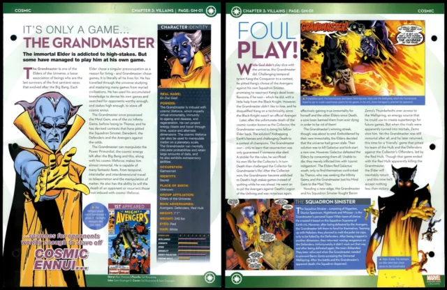 The Grandmaster - Its Only A Game #GM-01 Villains - Cosmic Marvel Fact File Page