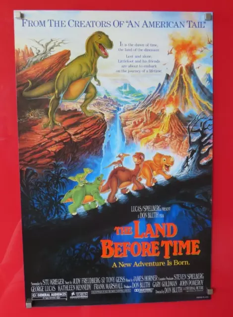 THE LAND BEFORE TIME ORIGINAL 1988 CINEMA SPECIAL MOVIE POSTER Don Bluth RARE