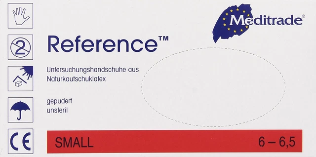 Reference™ Untersuchungshandschuh aus Latex, gepudert, Small (6-6,5)