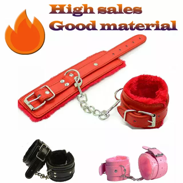 Sex Handcuffs Sexy Adjustable PU Leather  Handcuff Ankle Cuff Restraints Bondage