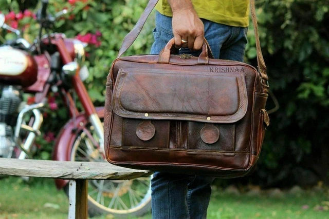 Bag Leather Men Shoulder S Satchel Messenger Briefcase Laptop Crossbody Genuine