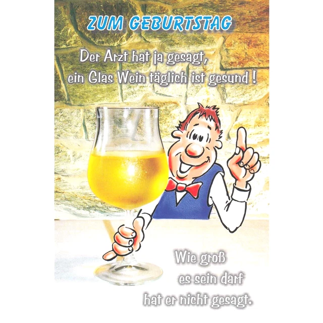 GRUSSKARTEN GEBURTSTAG KARTE Glückwunsch Humor Witz Witzig Spaß Wein