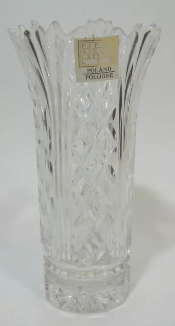 Fifth Avenue Wellington Vase 7.5" Tall 24% Lead Crystal With Box and labels Nice