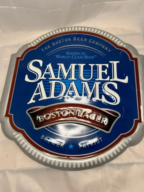 Samuel Adams SIGN tin The Boston Beer Company Brewer Patriot Boston Lager 15x16