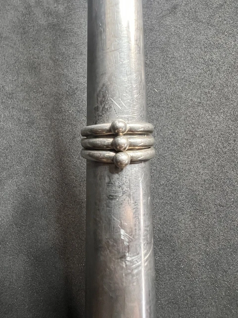 7.3g Vintage Sterling Silver 925 Taxco Triple Ring Size 7-7.25 Jewelry lot X