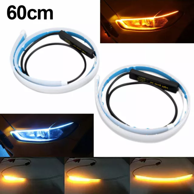 2X 45CM LED Blinker Dynamische Streifen Auto DRL Scheinwerfer Tagfahrlicht  Lampe EUR 14,99 - PicClick DE