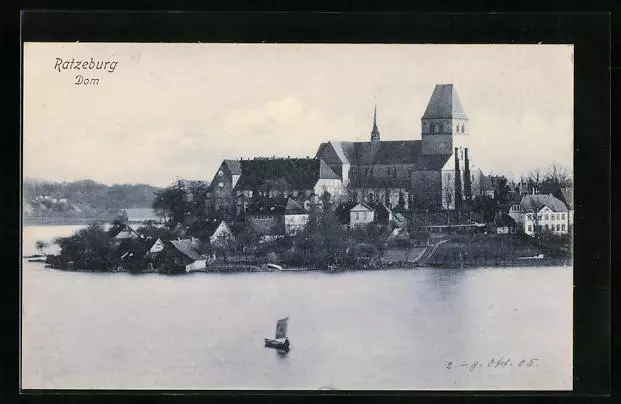 Ansichtskarte Ratzeburg, Blick auf den Dom vom Wasser aus